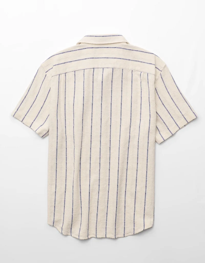 American Eagle  AE Short-Sleeve Button-Up Shirt for Men | Best Price UAE