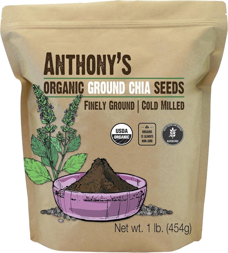 Anthony's Organic Ground Chia Seed, 1 lb, Finely Ground, Cold Milled, Gluten Free, Non GMO - Image 1