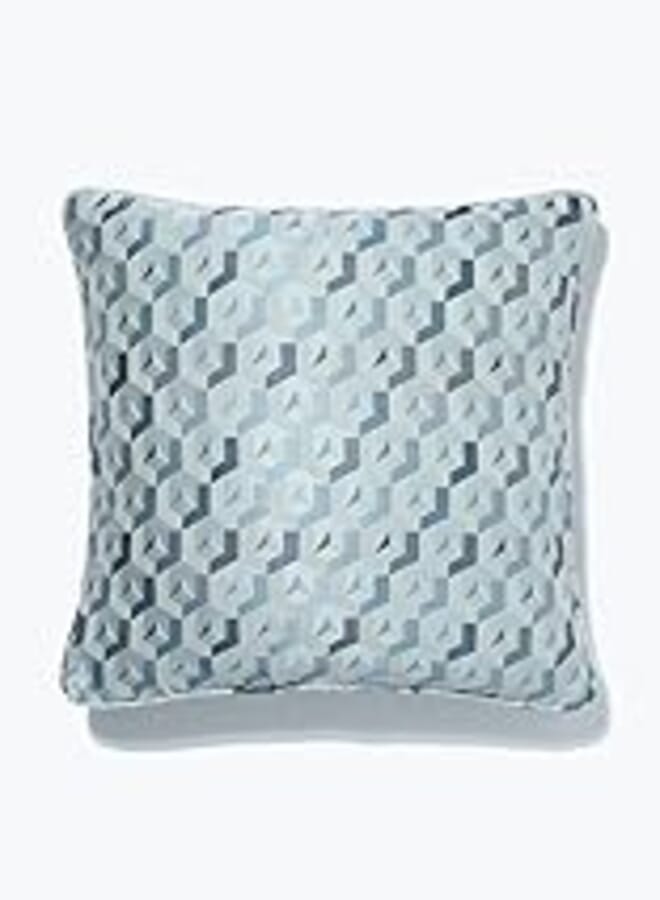 Matalan Blue Hexagon Jacquard Cushion, 46 cm x 46 cm Size