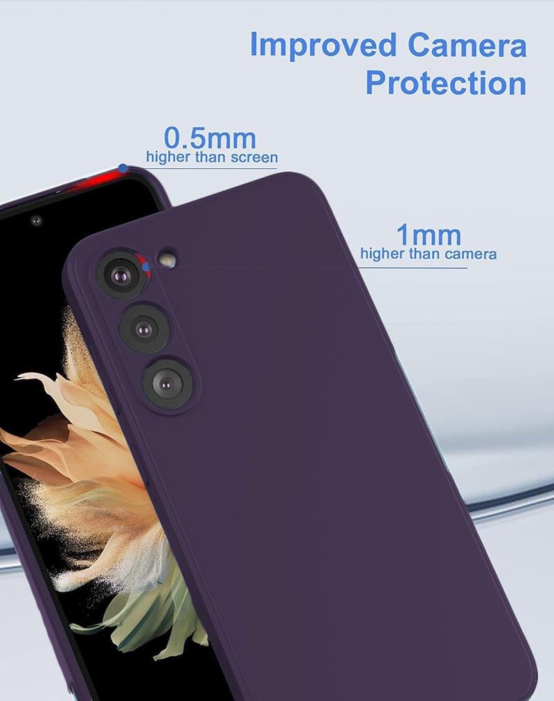 DIZORO Microfiber Candy Case Compatible for Samsung S25 Plus 5g Smooth Touch Cushion Liquid Soft Silicone Gel Rubber Phone Cases Non-Slip Full Body Protective Shockproof Back Cover (Deep Purple) - Image 3