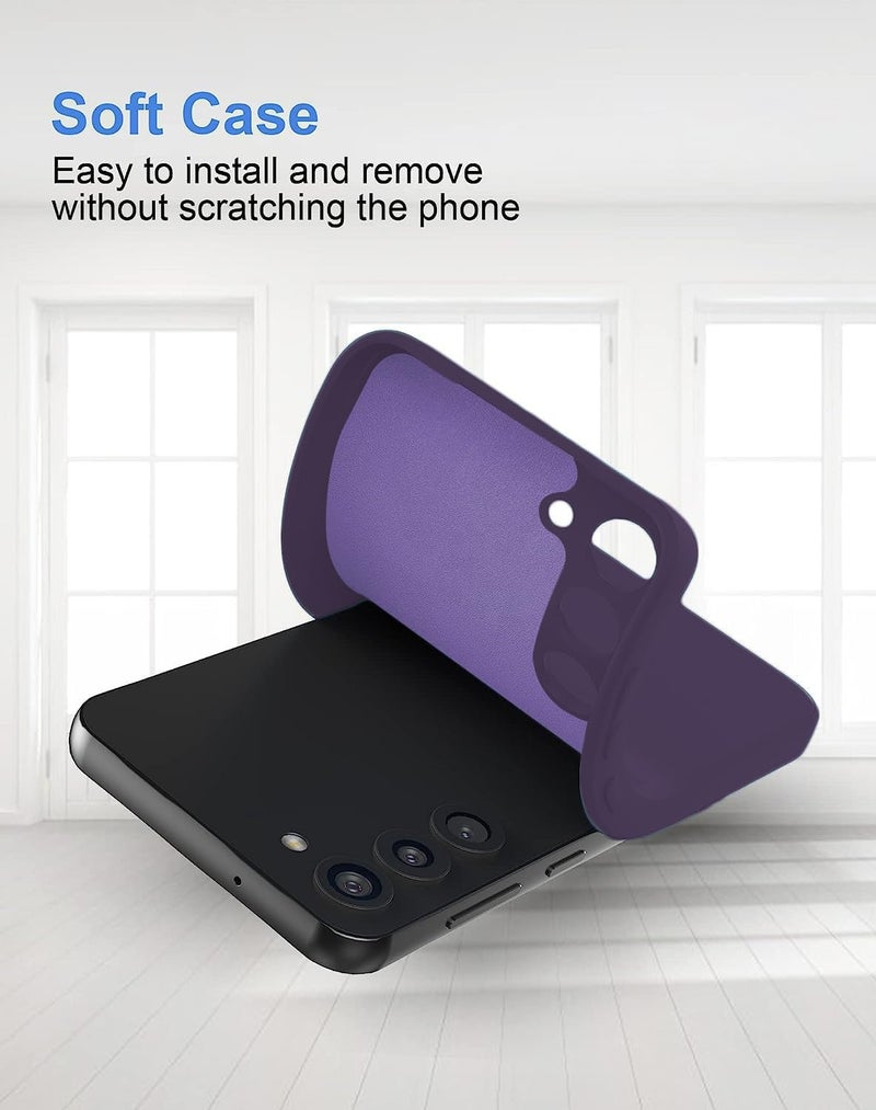 DIZORO Microfiber Candy Case Compatible for Samsung S25 Plus 5g Smooth Touch Cushion Liquid Soft Silicone Gel Rubber Phone Cases Non-Slip Full Body Protective Shockproof Back Cover (Deep Purple) - Image 4
