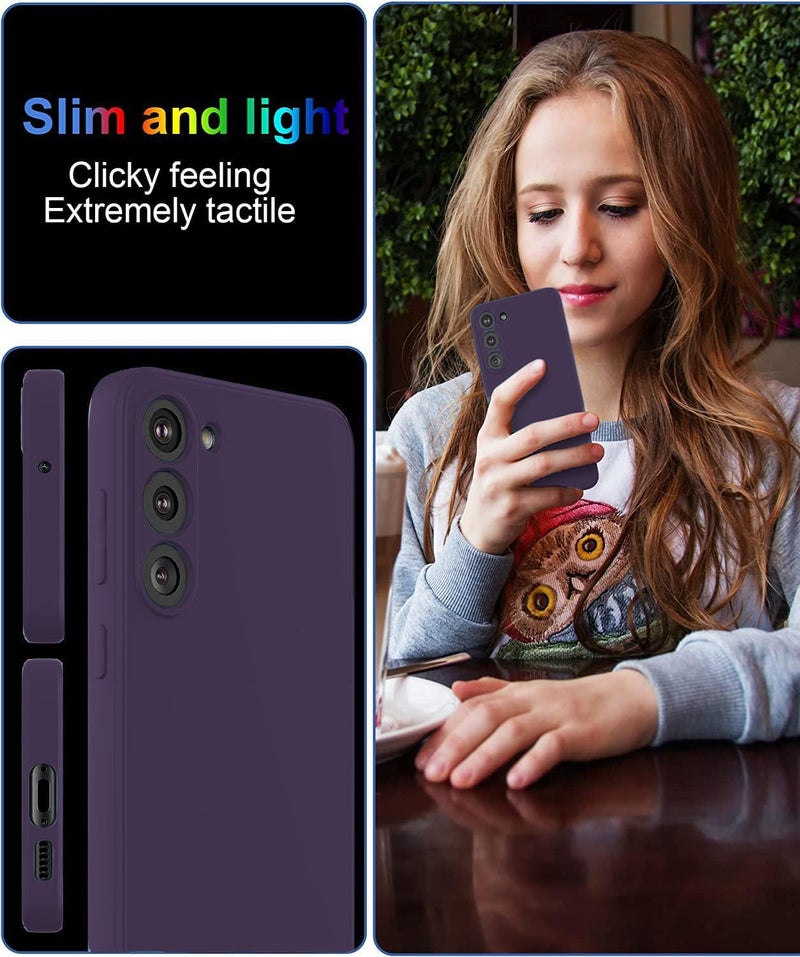 DIZORO Microfiber Candy Case Compatible for Samsung S25 Plus 5g Smooth Touch Cushion Liquid Soft Silicone Gel Rubber Phone Cases Non-Slip Full Body Protective Shockproof Back Cover (Deep Purple) - Image 5