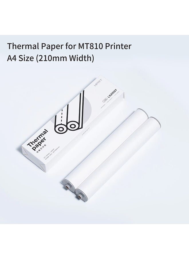 HPRT - MT810 2PCS A4 Thermal Paper Roll for MT810 Thermal Printer BPA-free 10 Image Long-lasting Perfect for Photo Picture Receipt Memo PDF File Webpage Printing Instant Photo - Image 1