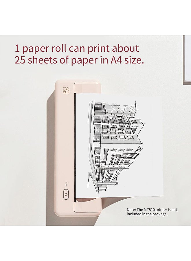 HPRT - MT810 2PCS A4 Thermal Paper Roll for MT810 Thermal Printer BPA-free 10 Image Long-lasting Perfect for Photo Picture Receipt Memo PDF File Webpage Printing Instant Photo - Image 1
