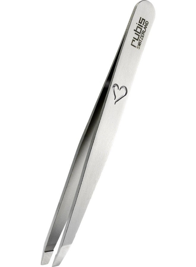 Rubis Switzerland Slanted Tip Tweezer with a Heart