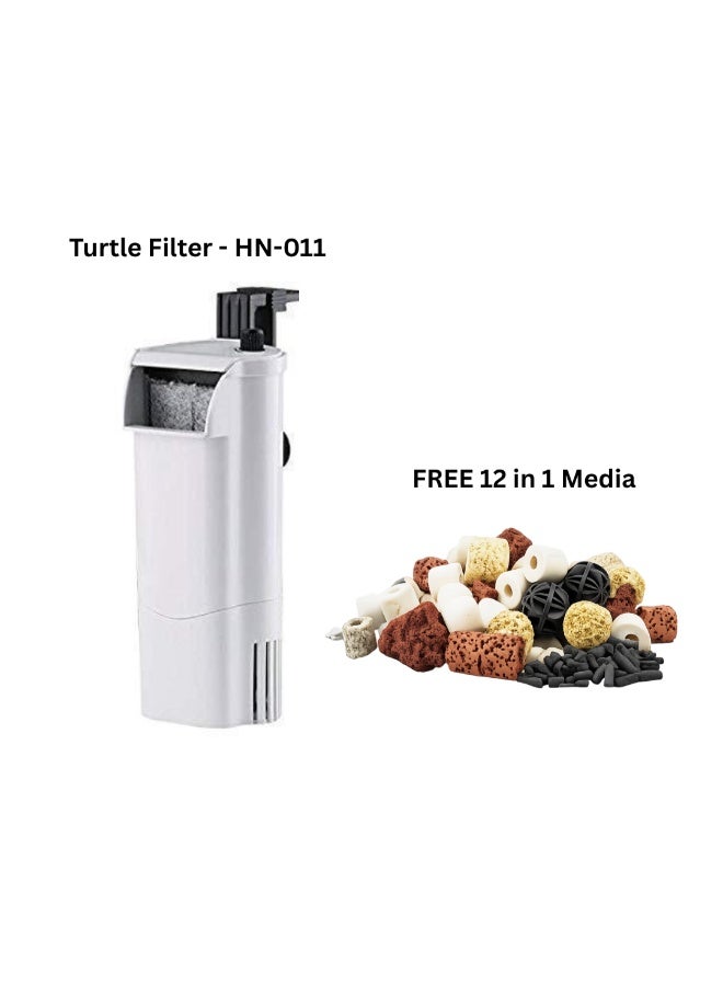 SUNSUN HN-011 Turtle Tank Internal Filter White with FREE 12-in-1 Biological Filter Media Set - 500g - Image 1