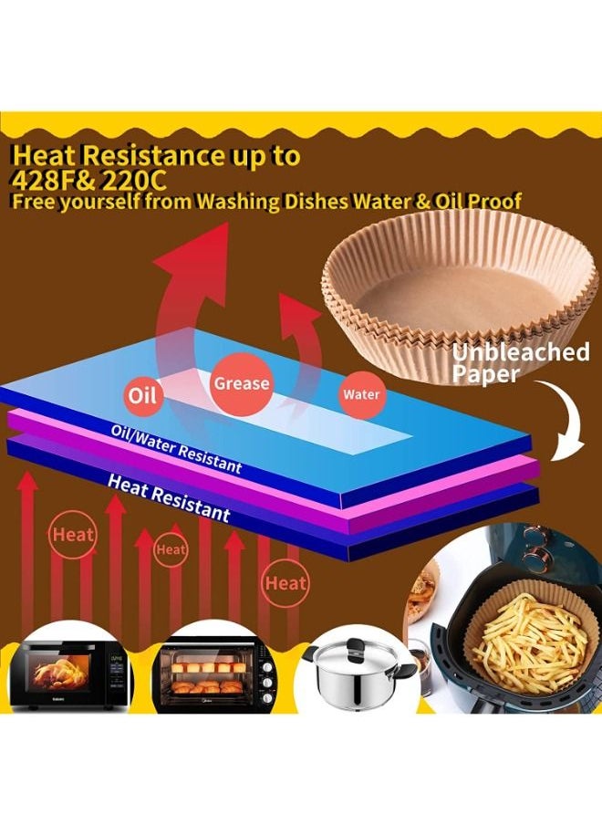 Air Fryer Disposable Paper Liners Non-Stick Parchment Paper for Air Fryer Liners 100PCS Round Baking Paper