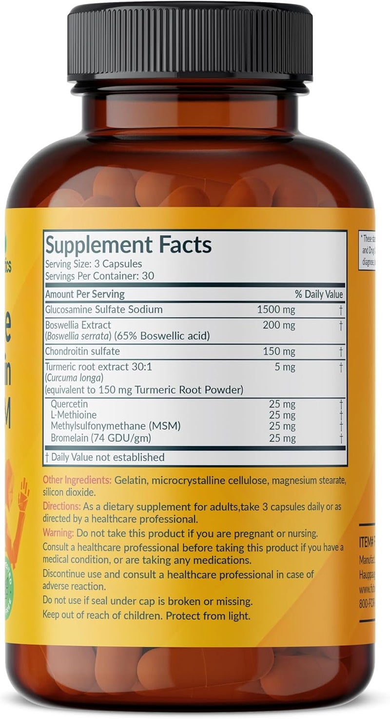 Futurebiotics Glucosamine Chondroitin Turmeric  MSM Advanced Joint Formula Supports Healthy Joints  Mobility  NonGMO 90 Capsules - Image 2
