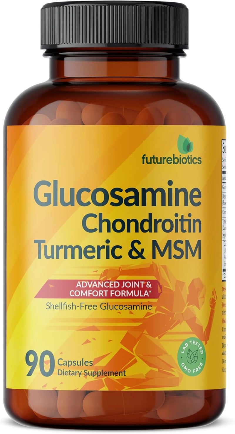 Futurebiotics Glucosamine Chondroitin Turmeric  MSM Advanced Joint Formula Supports Healthy Joints  Mobility  NonGMO 90 Capsules - Image 1