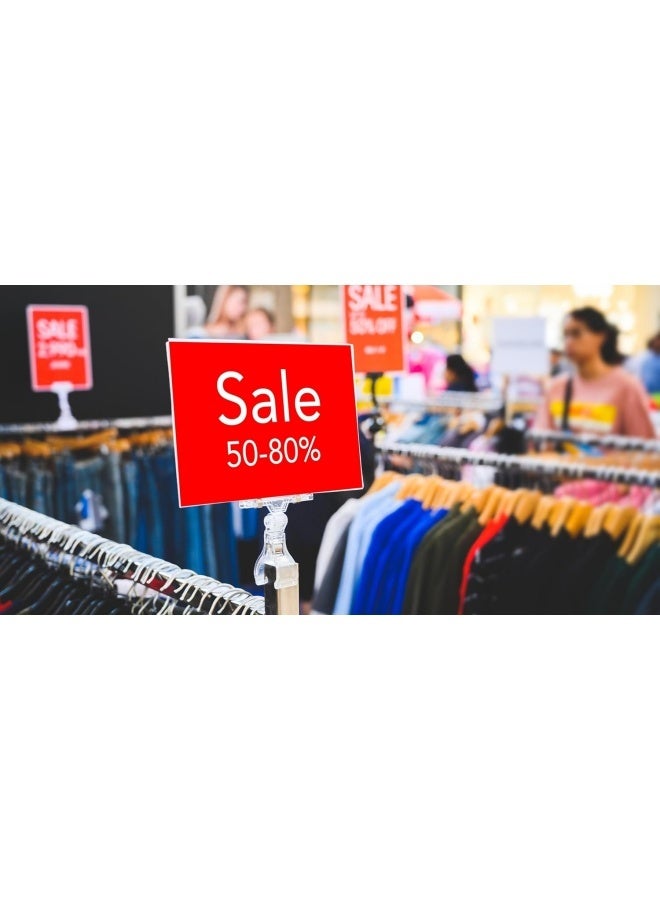 Merchandise Sign Clip 10PCS Merchandise Sign Clip Price Tag Clamp Transparent Price Label Holder Merchandise Display Tag Sign Paper Card Display Promotion Clips Holders Stand For Shopping Mall - Image 3