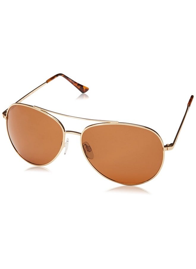 Columbia Canyons Bend Aviator Polarized Sunglasses Shiny Gold/Brown Polarized 60 Mm  - Image 2