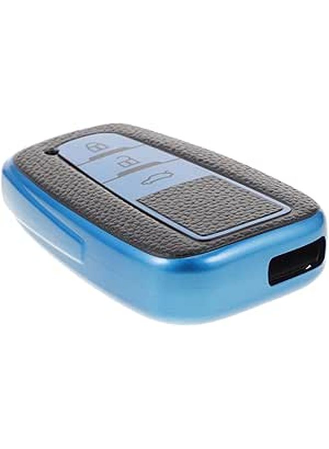 Blue TPU Car Key Case Cover Durable Full Protection Lightweight Portable Automotive Accessory - Image 1