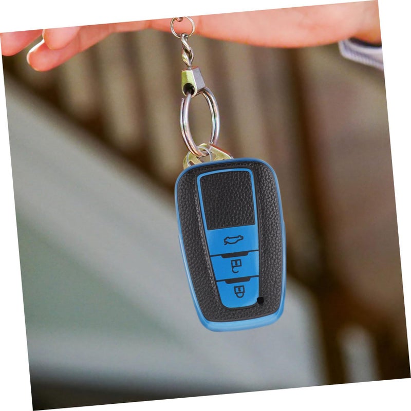Blue TPU Car Key Case Cover Durable Full Protection Lightweight Portable Automotive Accessory - Image 5