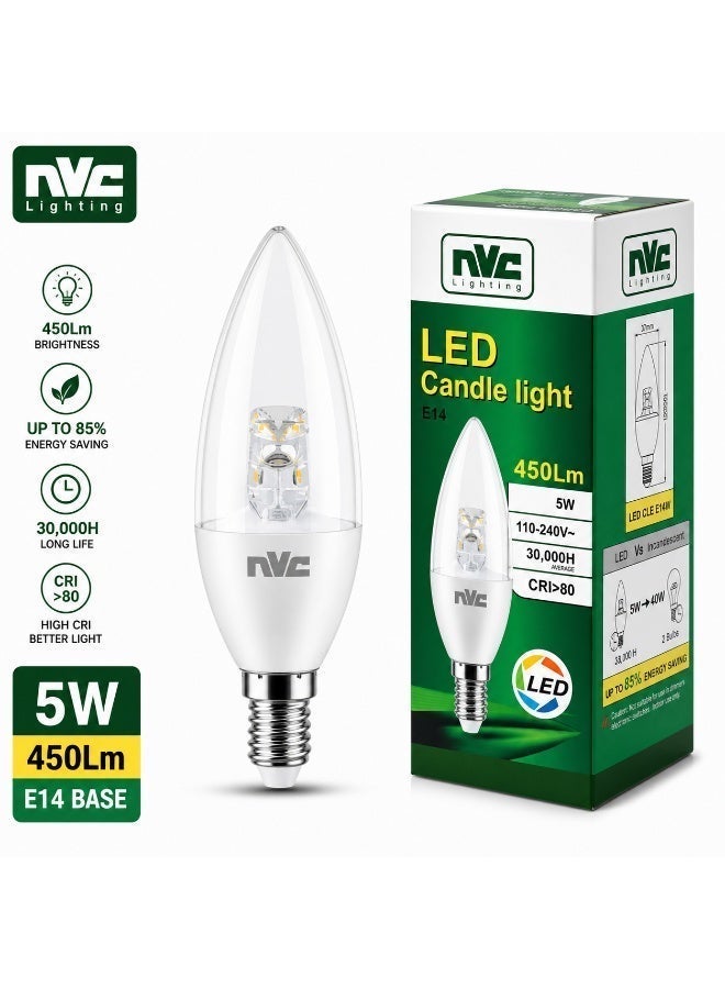 إن في سي 5 قطع مصباح شمعة NVC LED CLE 5 واط 2700 كلفن E14 إضاءة زخرفية دافئة للغاية (ثريات / مصابيح حائط / أجواء غرفة النوم) - Image 3