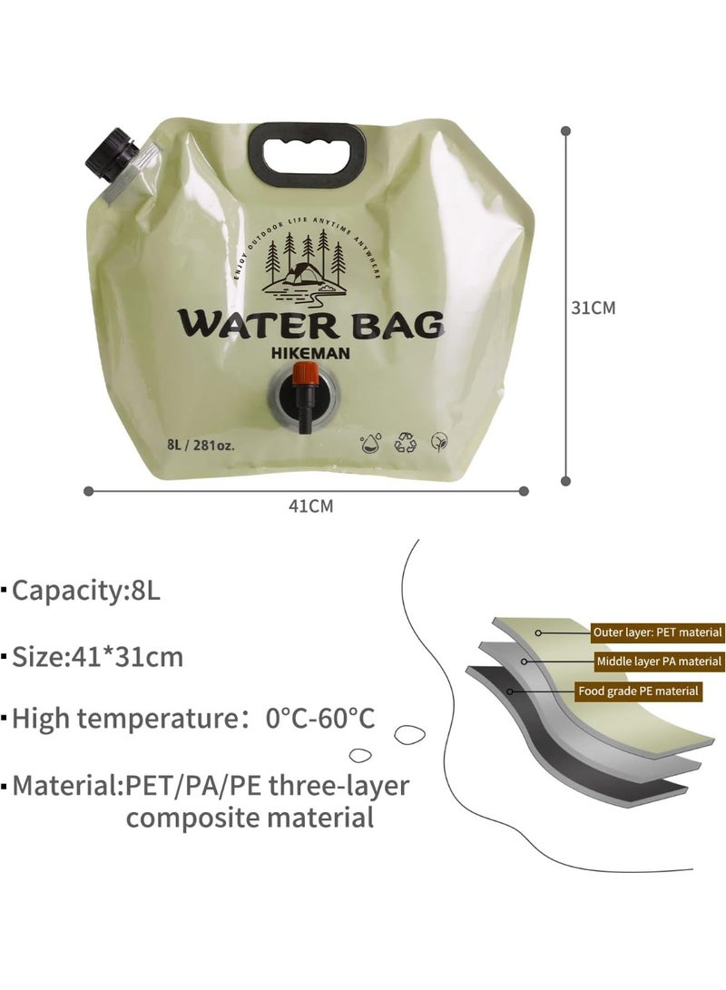 MHR 8L Portable Water Storage Bag - Thick, Durable Water Carrier for Survival, Camping, Hiking, Cycling, Fishing & Emergency Use - Compact Foldable Design for Easy Travel, Outdoor Adventures & Car Trips - Image 2