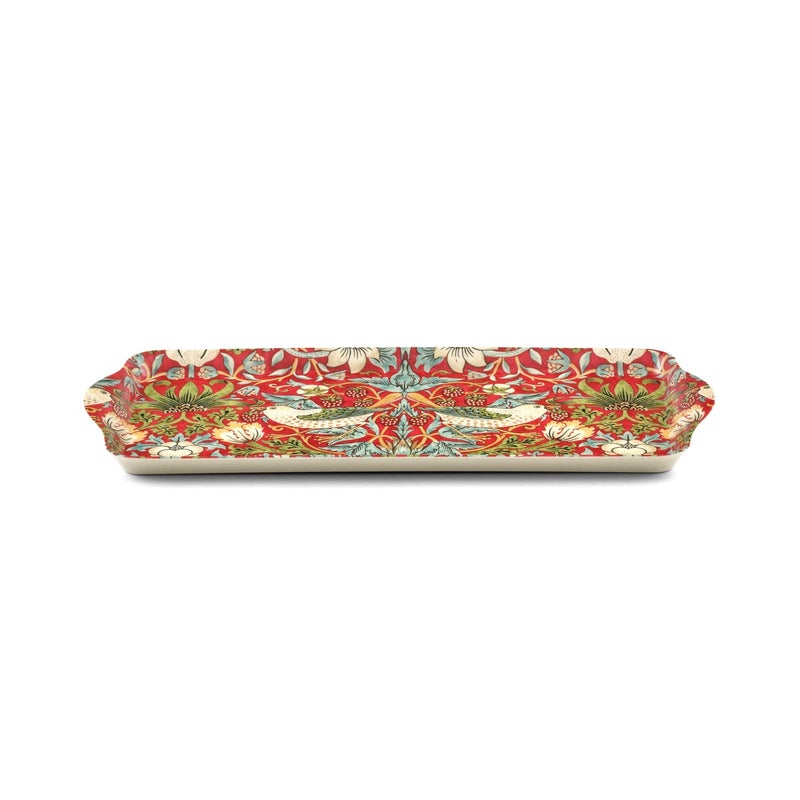 Pimpernel Morris & Co Strawberry Thief Sandwich Tray with Handles, Red - Decorative Melamine Serving Tray for Afternoon Tea, Coffee Table Display, Garden Party Entertaining, Cheese Board, Gifting - Image 2
