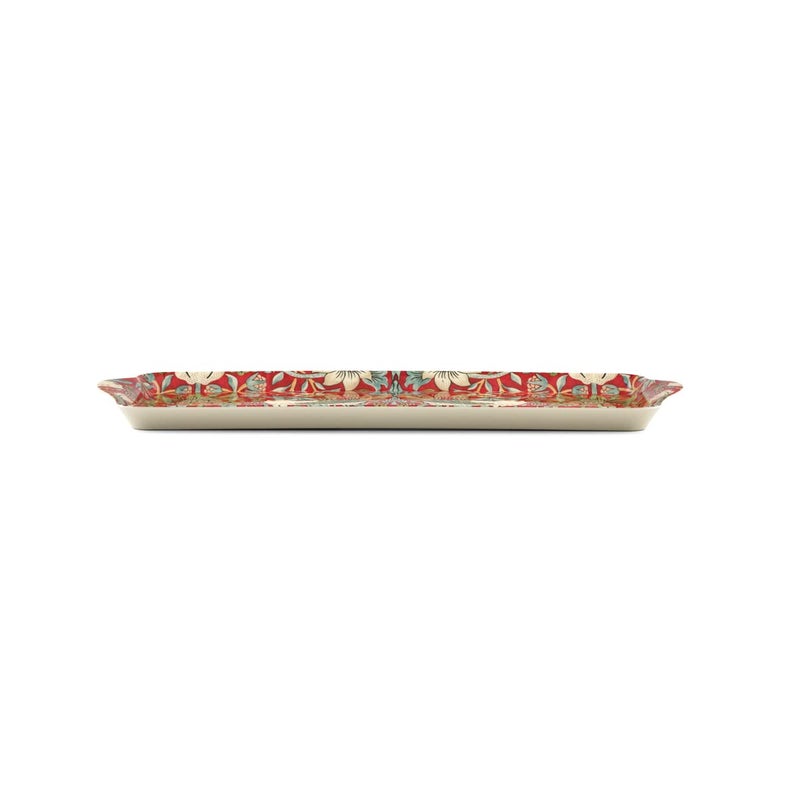 Pimpernel Morris & Co Strawberry Thief Sandwich Tray with Handles, Red - Decorative Melamine Serving Tray for Afternoon Tea, Coffee Table Display, Garden Party Entertaining, Cheese Board, Gifting - Image 3
