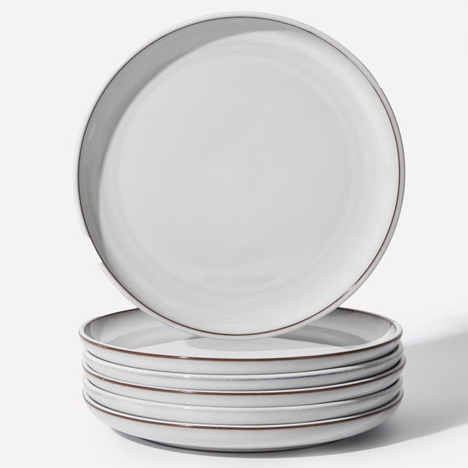 10 INCH CERAMIC PLATES WHITE DINNER PLATE SET FOR DESSERT PIZZA STEAK TERRACOTTA KITCHEN STONEWARE SERVING DISHES SET DISHWASHER MICROWAVE SAFE SCRATCH RESISTANT