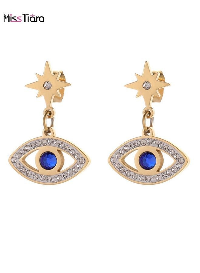 MissTiara Stylish Elegant Devil's Eye Lucky Dangle Earring  - Image 1