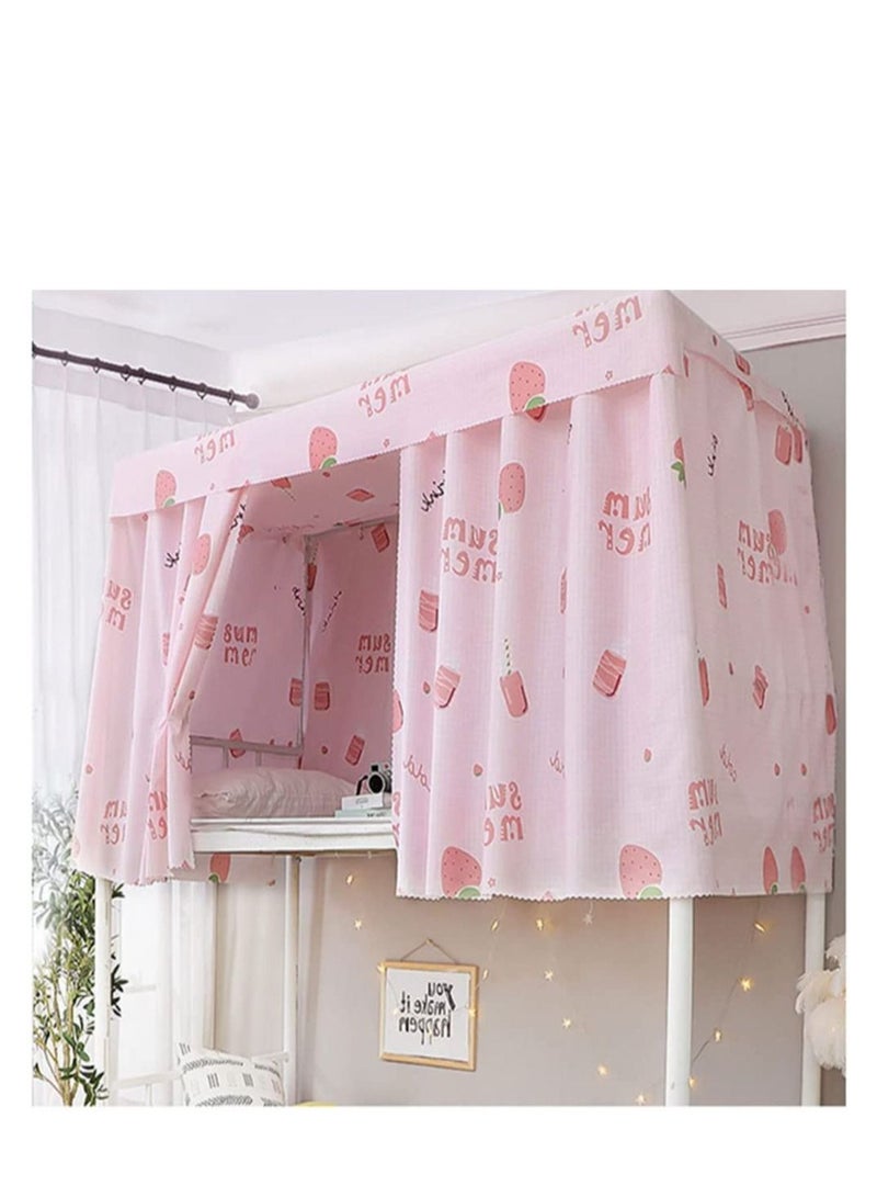 Excefore Dormitory Bunk Bed Curtains, Dustproof Bed Canopy, Blackout Cloth Mosquito Nets Bed Tent Curtain, Dorm Sleep Privacy Bed Spread Blackout Curtains (2 Panels, Pink) - Image 5