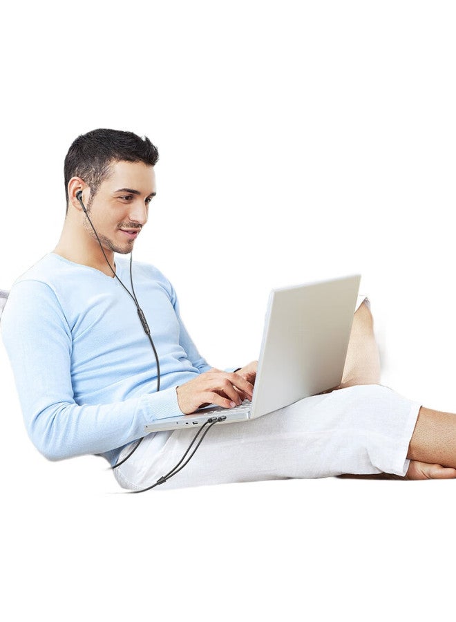 Langston Lansidun Computer Headset Wired Dual Plug Dual Jack With Microphone, Laptop Desktop Gaming Karaoke Voice Two-In V6 Dual Plug-2M Black - Image 1