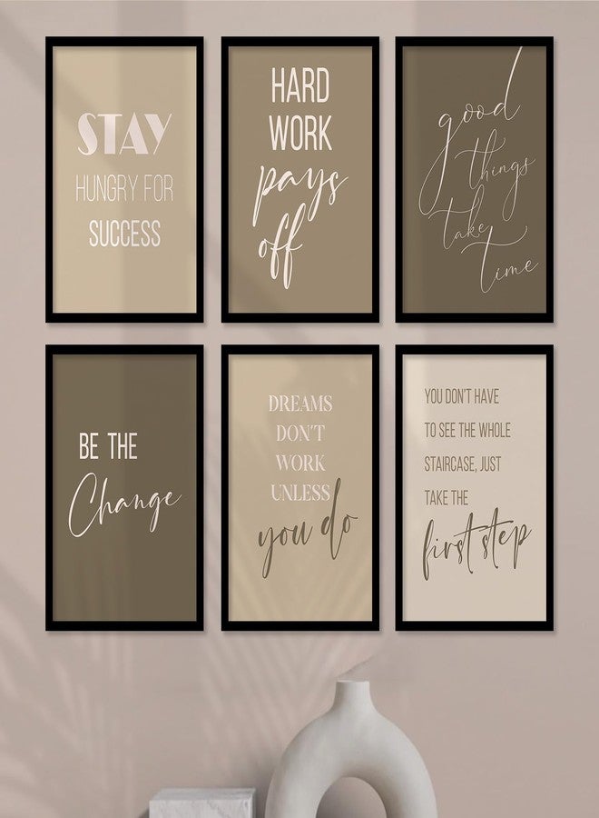 walllane - Motivational Wall Poster for Living Room, Bedroom, Office | Framed Painting | Poster With Frame | Frames For Wall Decor (10 Inch x 13 Inch) Set Of 6 Cate- 003 - Image 1