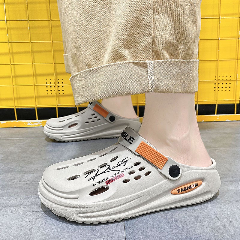 Hole Shoes Men'S Indoor Eva Step Excrement Feeling Shoes Two Wear Sandals And Slippers Outdoor Beach Shoes Men'S Slipper - Image 4