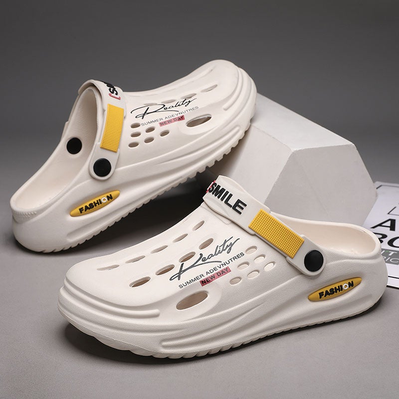 Hole Shoes Men'S Indoor Eva Step Excrement Feeling Shoes Two Wear Sandals And Slippers Outdoor Beach Shoes Men'S Slipper - Image 2