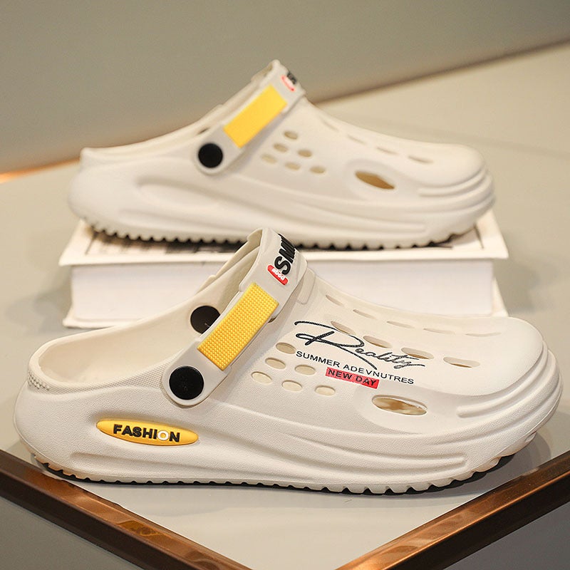 Hole Shoes Men'S Indoor Eva Step Excrement Feeling Shoes Two Wear Sandals And Slippers Outdoor Beach Shoes Men'S Slipper - Image 1