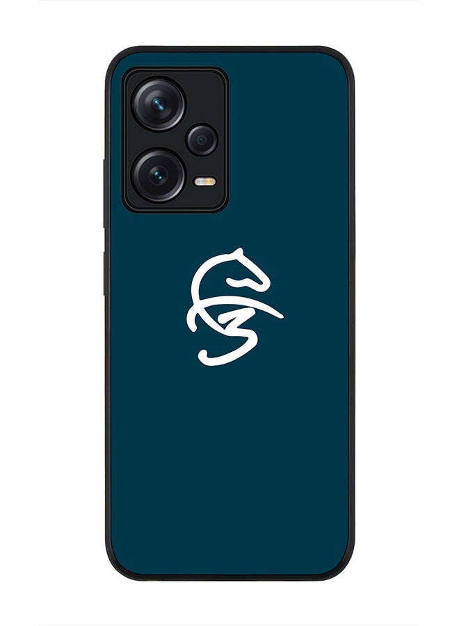 Stylizedd Rugged Black edge case for Redmi Note 12 Pro 5G Slim fit Soft Case Flexible Rubber Edges Anti Drop TPU Gel Thin Cover - Faz3 Icon Blue - Image 1