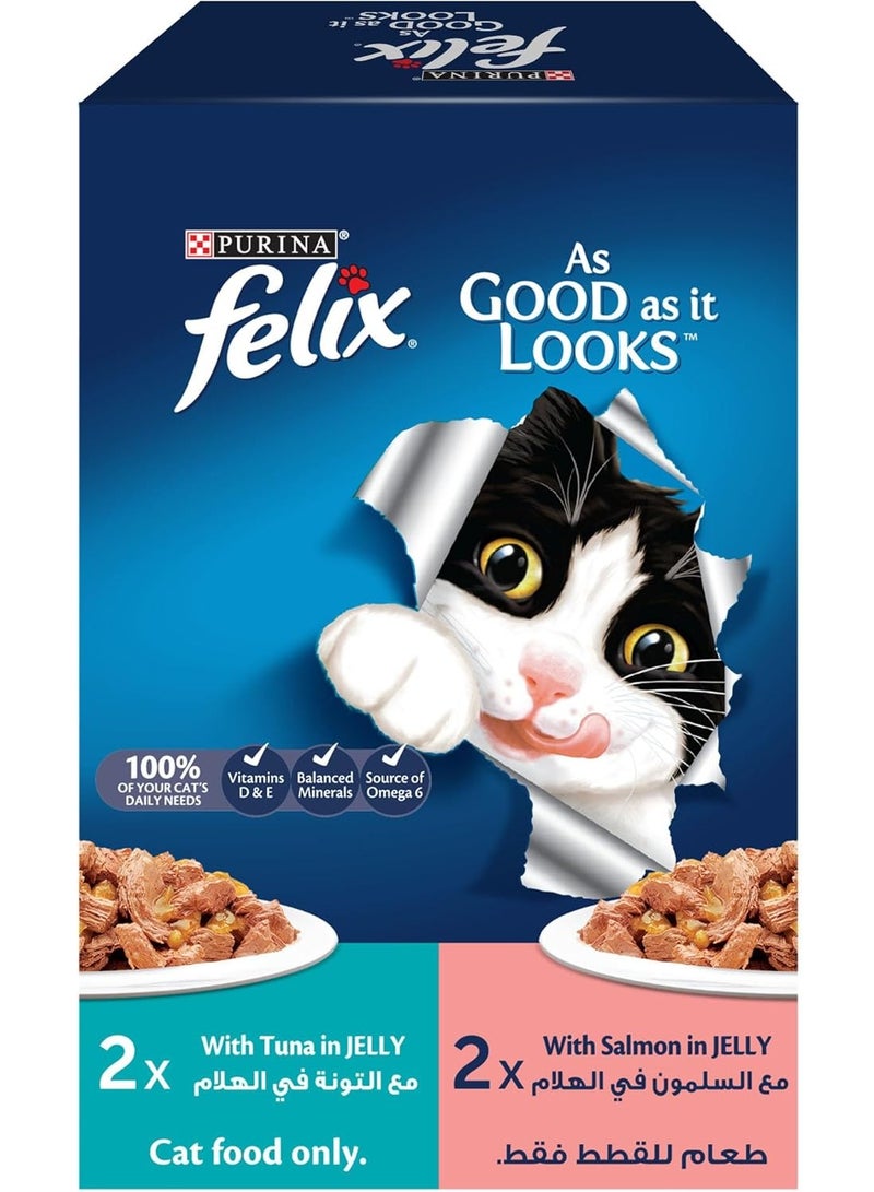 Purina Felix As Good As It Looks Adult Cat Food Salmon In Jelly 340 G  - Image 1