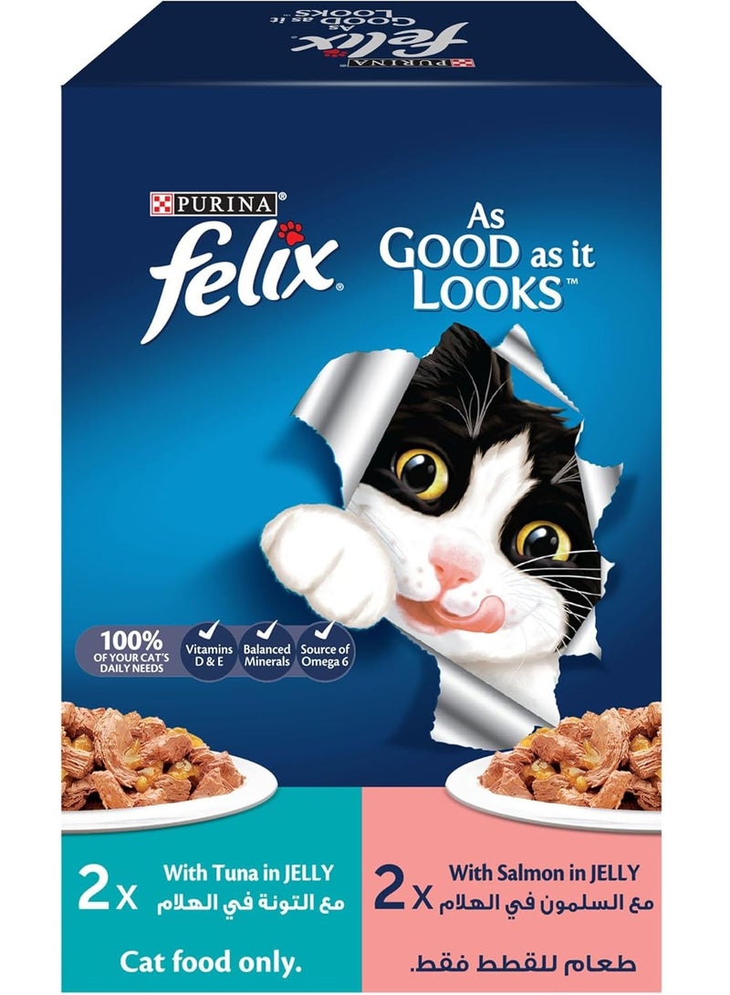 Purina Felix As Good As It Looks Adult Cat Food Salmon In Jelly 340 G  - Image 4