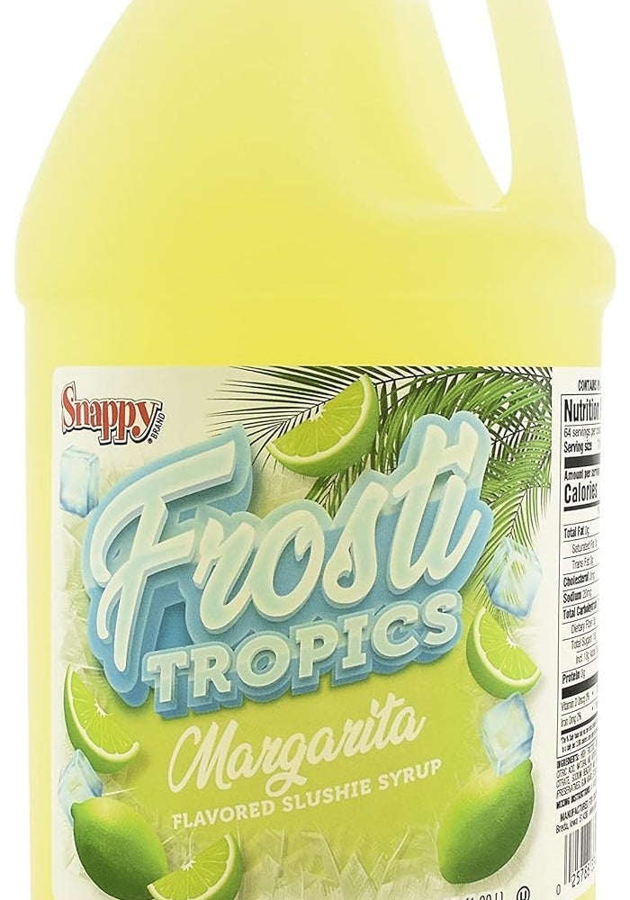 Snappy Frosti Tropics Margarita Flavored Slushie Syrup - 64 Fl Oz (1/2 Gallon) for Frozen Drinks and Cocktails - Image 1