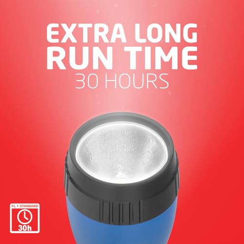 EVEREADY LED Flashlights (4-Pack), Bright Flashlights for Emergencies and Camping Gear, Flash Light with AA Batteries Included, Blue/Yellow (4-Pack) - Image 4