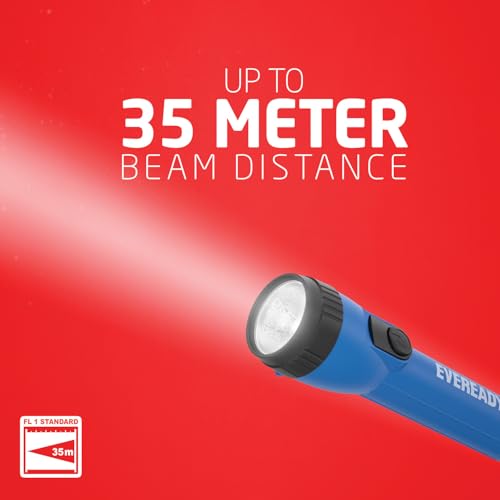 EVEREADY LED Flashlights (4-Pack), Bright Flashlights for Emergencies and Camping Gear, Flash Light with AA Batteries Included, Blue/Yellow (4-Pack) - Image 5