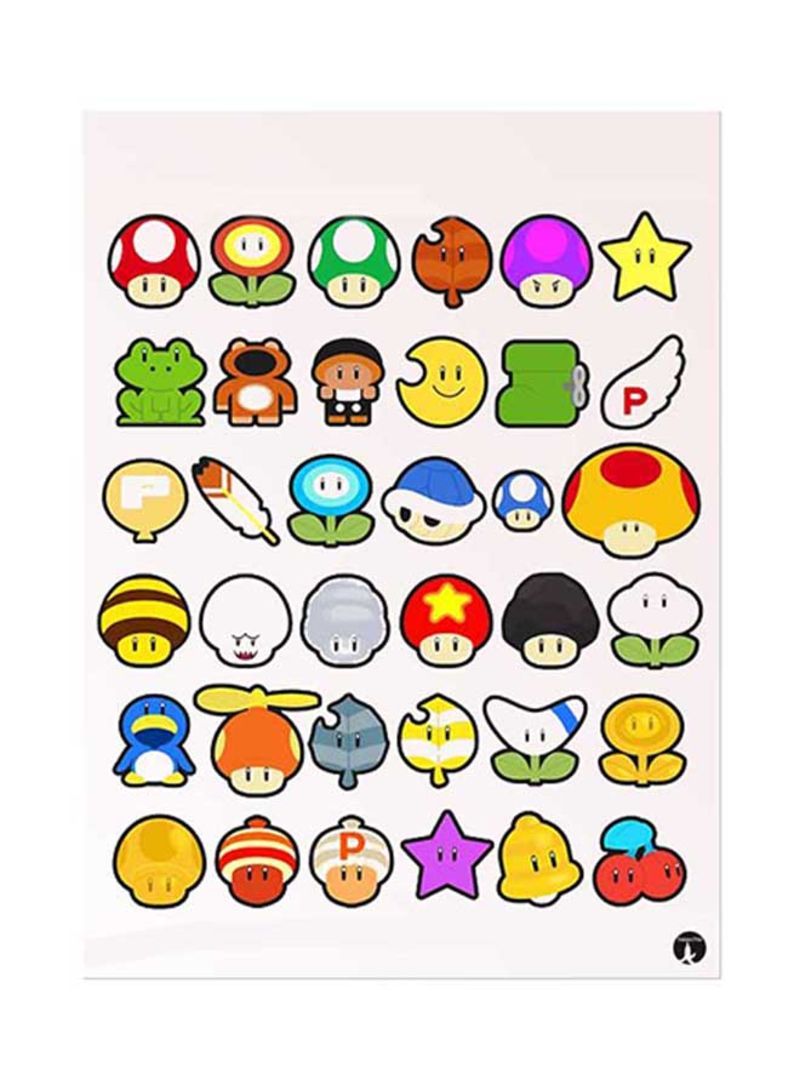 RKN Video Game Super Mario Metal Plate Poster Multicolour 15x20centimeter