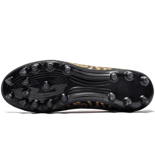 HRJR Kids Soccer Cleats Boys Girls Training Football Cleats Youth High-top Soccer Shoes for Little/Big Professional Athletic Outdoor Football Shoes Black 7 Big Kid - Image 4