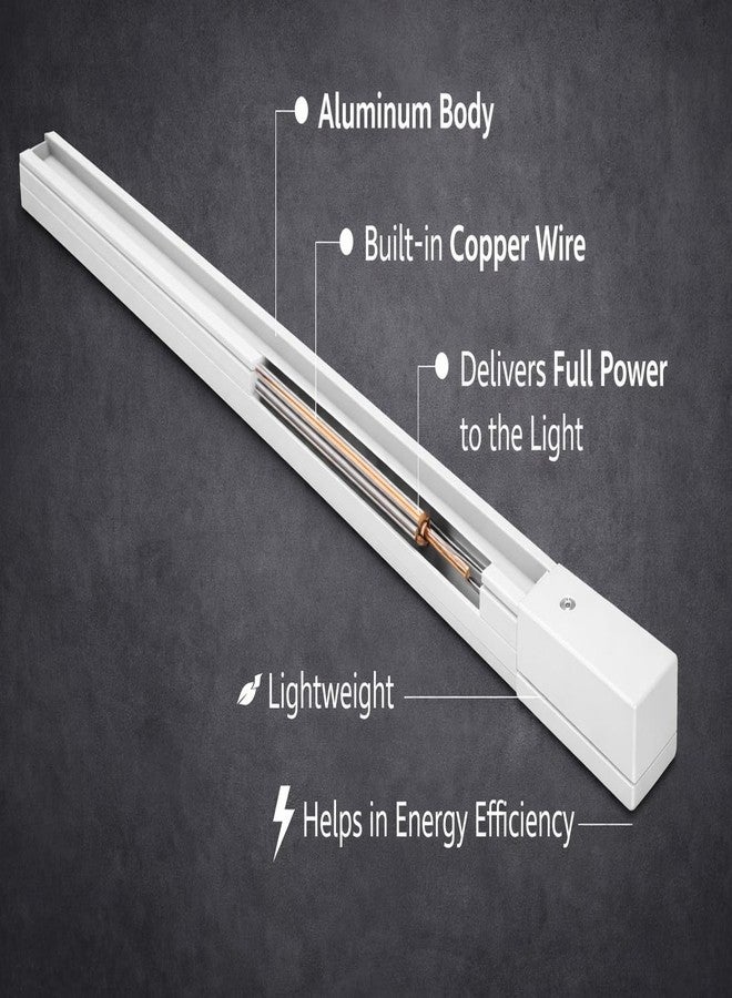 JACKAL جاكال®، طول متر واحد (3 أقدام)، مسار إضاءة LED (هيكل أبيض)، عبوة من 9 قطع - متوافق مع جميع أنواع مصابيح المسار - Image 2