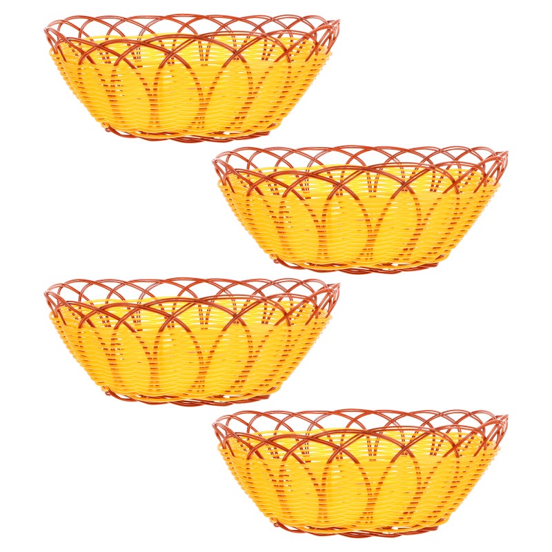 4Pcs Bread Basket Basket Woven Fruit Basket Imitation Rattan Woven Basket - Image 1