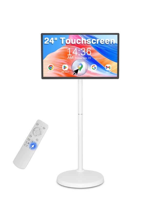 24-inch Portable Smart Screen with 10-Point Touch, 1920x1080 IPS Display, Built-in Battery, 6GB RAM Options, Portable Large Screen Monitor, Home Entertainment Screen, Long Battery Life Touch Screen, Office Meeting Display