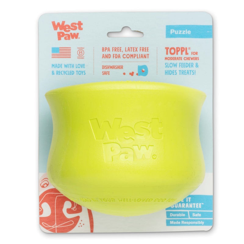 WEST PAW Zogoflex Toppl Treat Dispensing Dog Toy Puzzle â€“ Interactive Chew Toys for Dogs â€“ Dog Toy for Moderate Chewers, Fetch, Catch â€“ Holds Kibble, Treats, X-Large, Granny Smith - Image 1