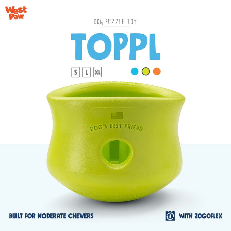 WEST PAW Zogoflex Toppl Treat Dispensing Dog Toy Puzzle â€“ Interactive Chew Toys for Dogs â€“ Dog Toy for Moderate Chewers, Fetch, Catch â€“ Holds Kibble, Treats, X-Large, Granny Smith - Image 2