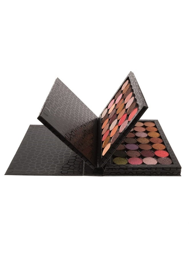 Allwon لوحة مكياج فارغة كبيرة على شكل كتاب 4 طبقات مع مغناطيس لتخزين ظلال العيون، أحمر الشفاه، بودرة الخدود (أسود) - Image 5