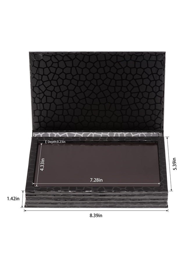 Allwon لوحة مكياج فارغة كبيرة على شكل كتاب 4 طبقات مع مغناطيس لتخزين ظلال العيون، أحمر الشفاه، بودرة الخدود (أسود) - Image 3