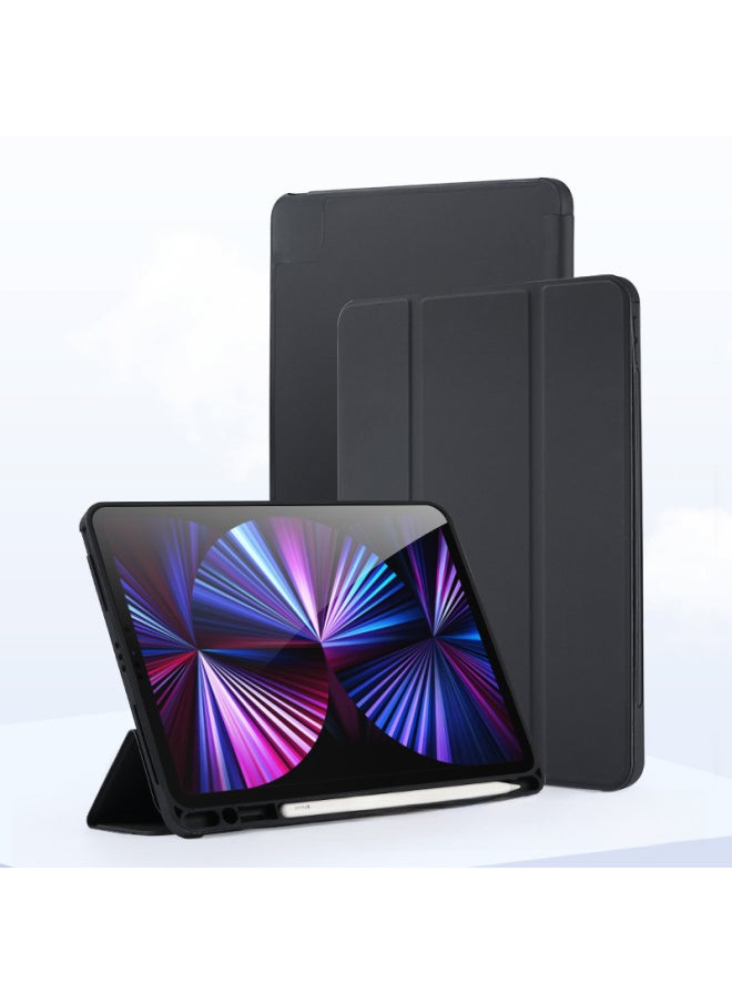 Generic - Suitable For Pro11 Protective Case Ipad10.9 Back Sticker With Pen Slot Leather Case Mini6 Thin Air5 Silicone Soft Case-Color:Big Stick Pen Slot White Ice Blue-Applicable Model:Ipad Air 11(m2)2024/(m - Image 1