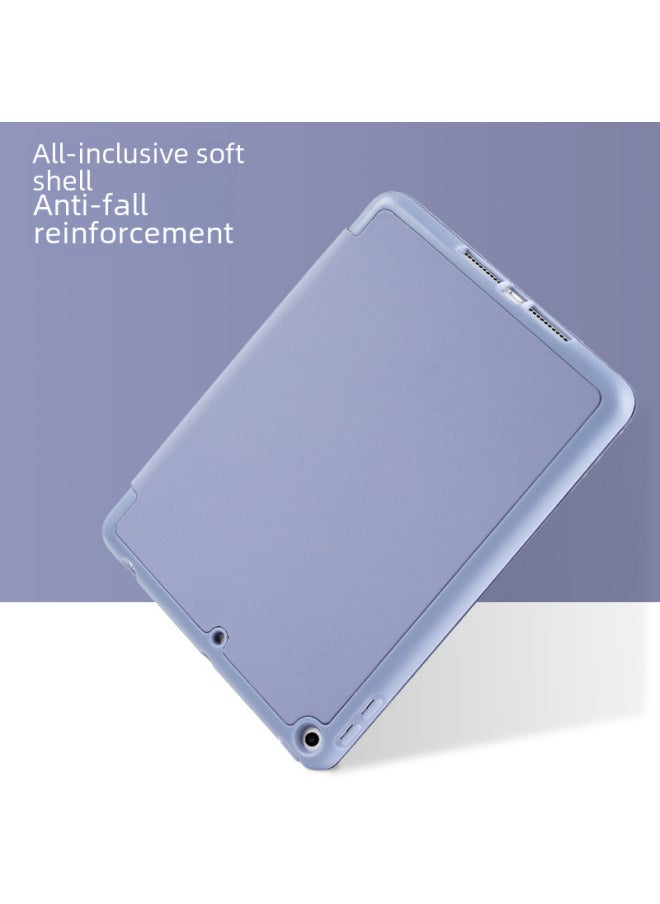 Generic - Suitable For Pro11 Protective Case Ipad10.9 Back Sticker With Pen Slot Leather Case Mini6 Thin Air5 Silicone Soft Case-Color:Big Stick Pen Slot White Ice Blue-Applicable Model:Ipad Air 11(m2)2024/(m - Image 1