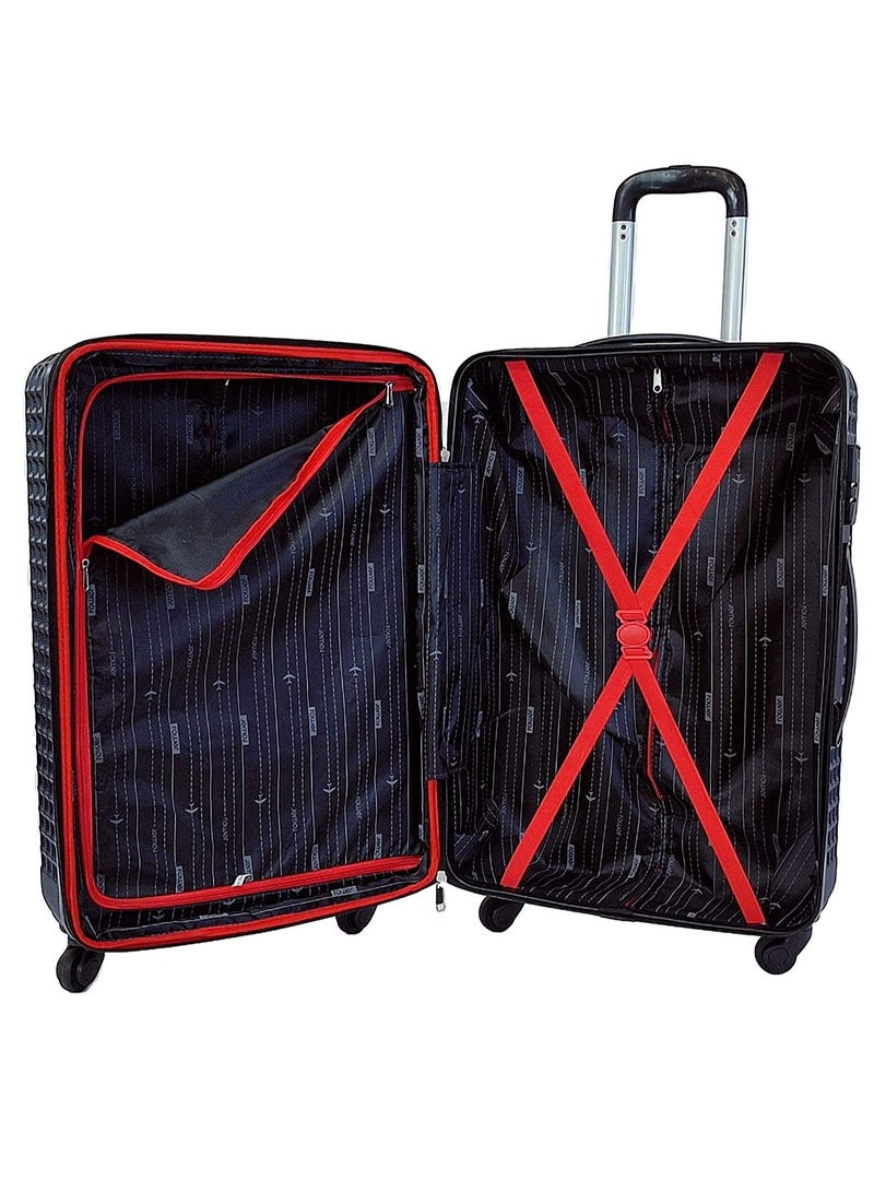 ROWER Luggage Set of 3 Hard Side Lightweight Travel Bag Trolley Set With Spinner Wheels & Lock (20/25/29 Inches) - Image 4