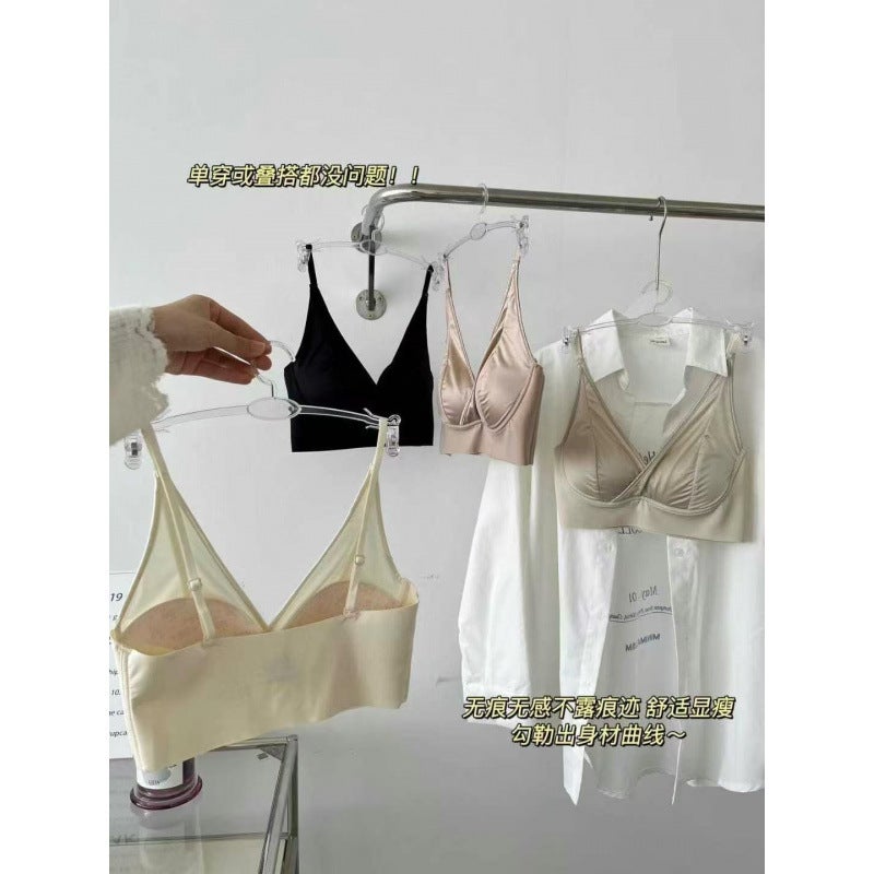 2025 High-End 6008 French Deep V Neck Satin Seamless Beautiful Back Sweet And Spicy Outer Suspender Belt - Image 2