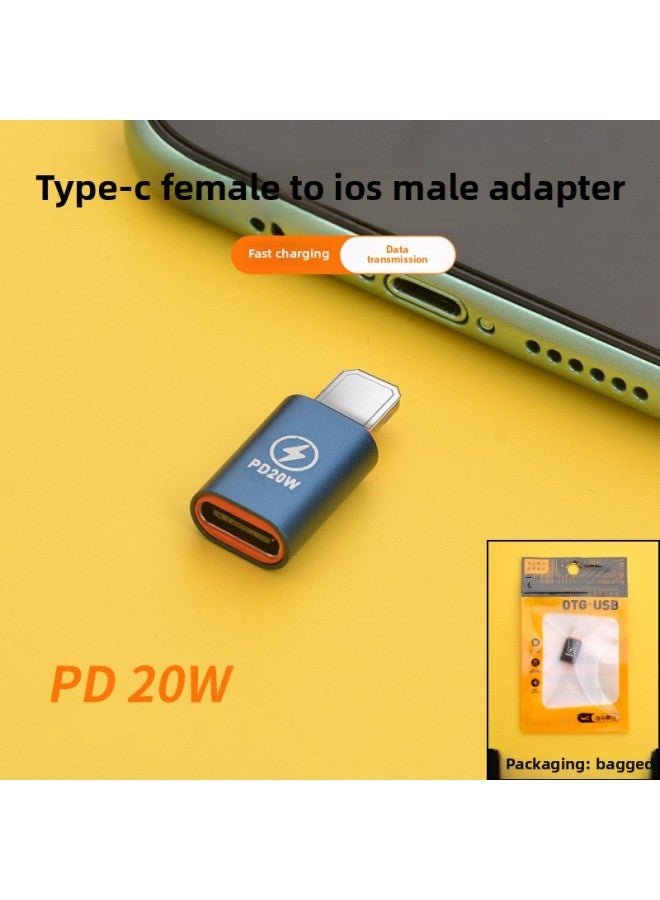 Applicable To Iphone Apple Adapter OTG Converter Data Type-c Charging PD20W Mobile Phone Adapter-Interface Form:Z41 Alloy Adapter-blue [bag]  - Image 1