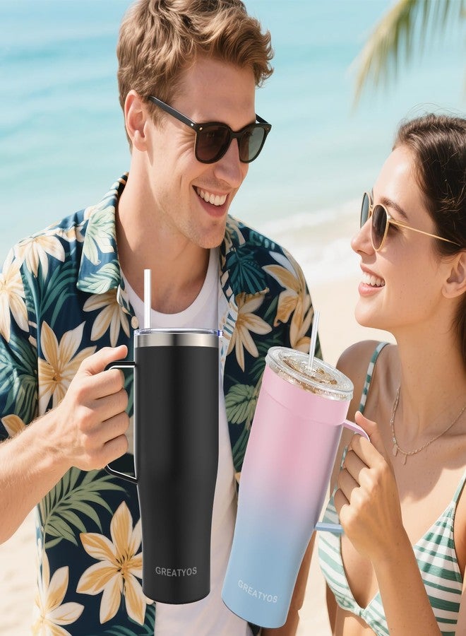 Greatyos Universal Iced Coffee Sleeve with Handle - Insulated Double Wall Reusable Stainless Steel Holder Insulator for Cold Drinks Fits Small Medium Large To Go Cups Gifts for Men Women Him Her (Sweet Taffy) - Image 5